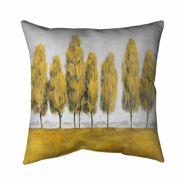 Fondo 26 x 26 in. Abstract Yellow Trees-Double Sided Print Indoor Pillow FO2777299